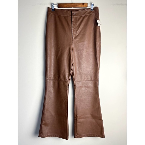 FREE PEOPLE Sasha Vegan Kick Flare Pants (size 12) - Picture 2 of 5